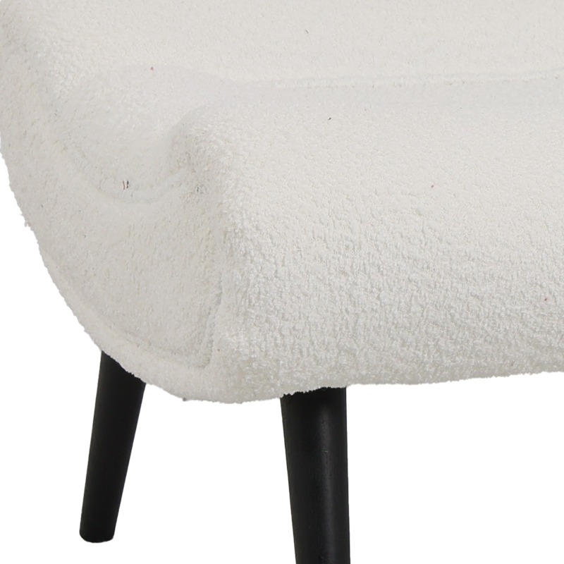 Silla pakoworld stool - footstool white boucle fabric 68x58x40cm