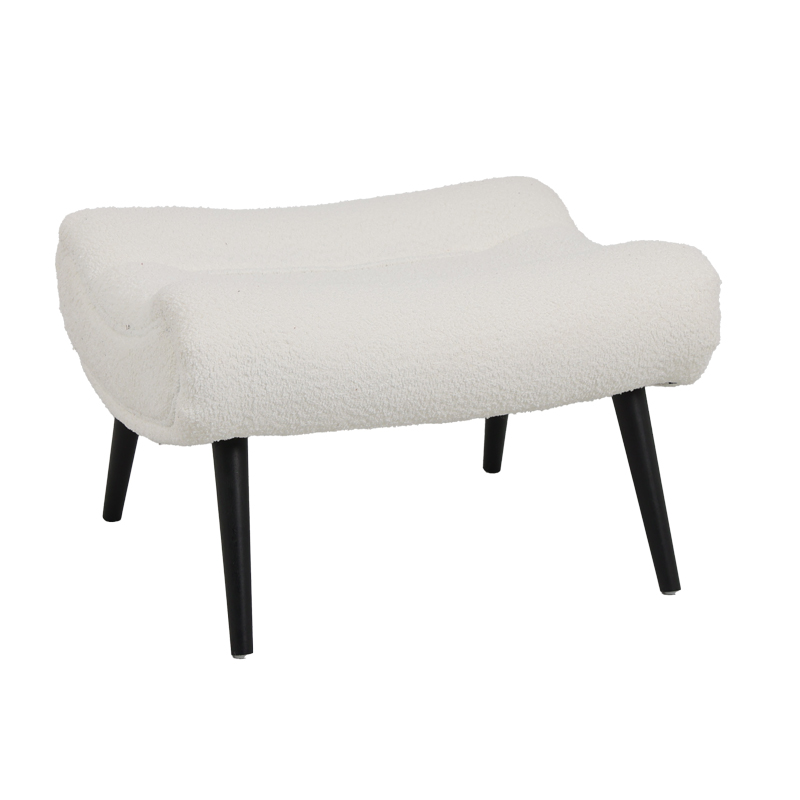 Silla pakoworld stool - footstool white boucle fabric 68x58x40cm