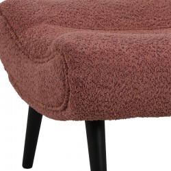 Silla pakoworld stool - footstool boucle fabric in dusty pink color 68x58x40cm