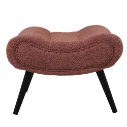 Silla pakoworld stool - footstool boucle fabric in dusty pink color 68x58x40cm