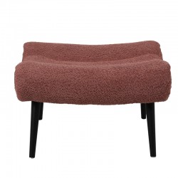 Silla pakoworld stool - footstool boucle fabric in dusty pink color 68x58x40cm