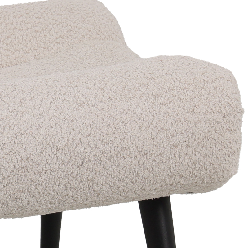 Silla pakoworld stool - footstool boucle fabric in beige color 68x58x40cm