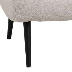 Silla pakoworld stool - footstool boucle fabric in beige color 68x58x40cm