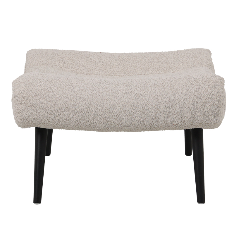 Silla pakoworld stool - footstool boucle fabric in beige color 68x58x40cm