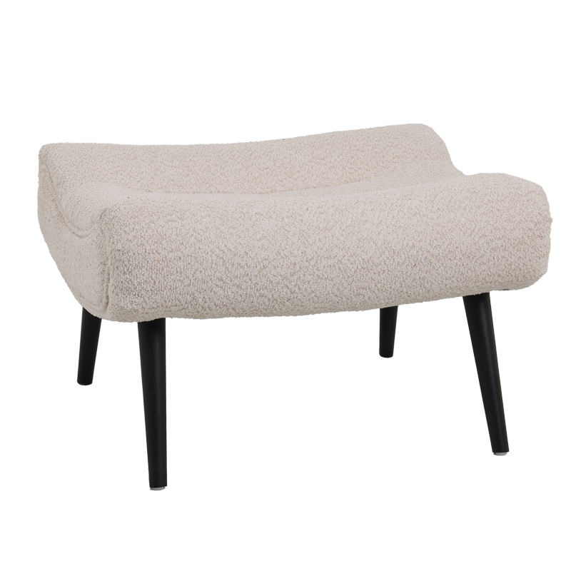 Silla pakoworld stool - footstool boucle fabric in beige color 68x58x40cm