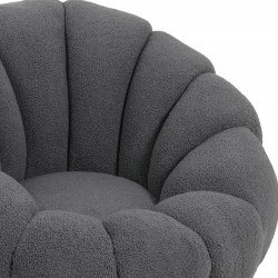 Nester pakoworld swivel armchair boucle fabric in dark grey color 98x97x69cm