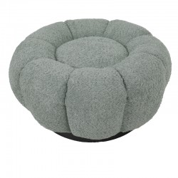 Nester pakoworld stool boucle fabric in light green color D60x31cm