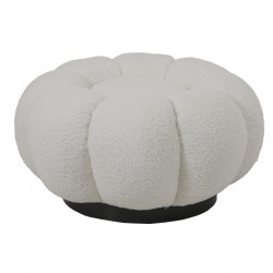 Nester pakoworld stool boucle  fabric in white color D60x31cm