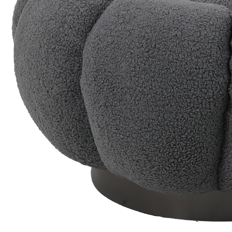 Nester pakoworld stool boucle fabric in grey color D60x31cm