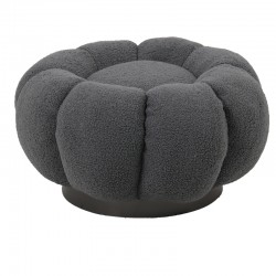 Nester pakoworld stool boucle fabric in grey color D60x31cm