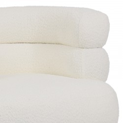 Foleja pakoworld armchair boucle fabric in white color with black metal legs 76x75x72cm