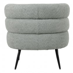 Foleja pakoworld armchair boucle fabric in light green color with black metal legs 76x75x72cm