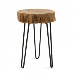 Side table Tripp pakoworld solid wood table 6.5-7cm walnut-legs black 32x30x47cm
