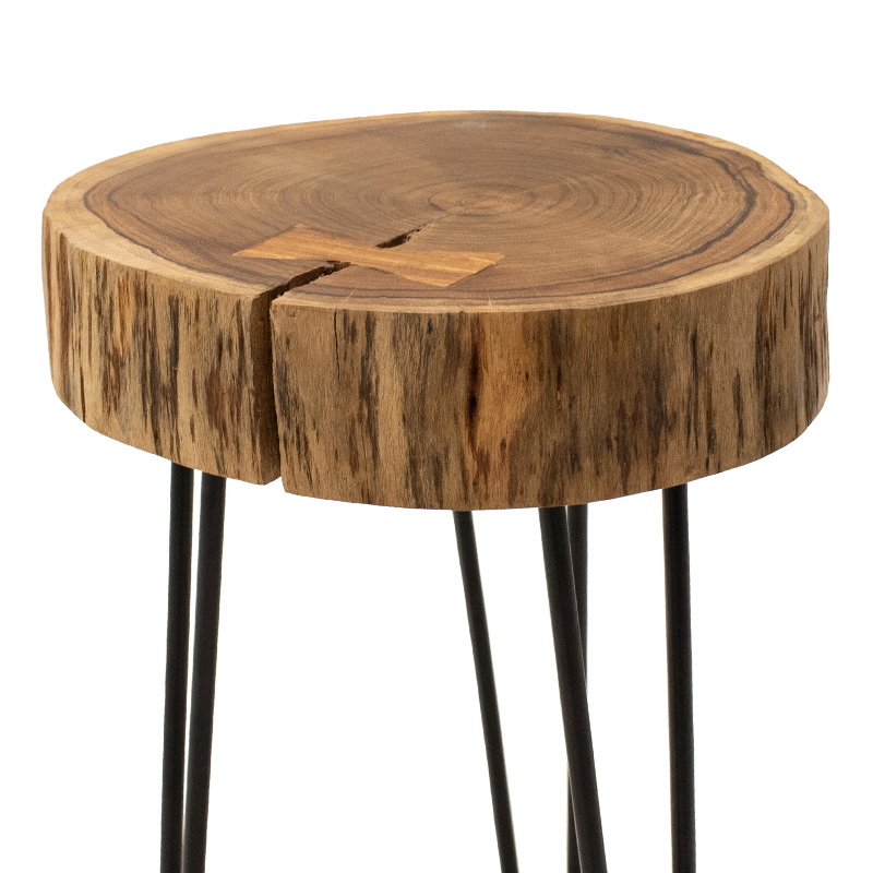 Side table Tripp pakoworld solid wood table 6.5-7cm walnut-legs black 32x30x47cm