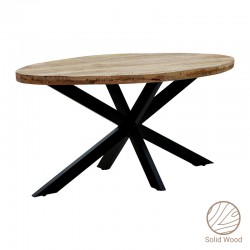 Majesty pakoworld table oval solid wood 4cm walnut-leg black160x90x74cm