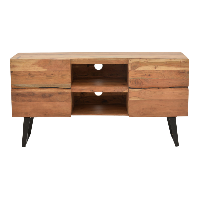 TV cabinet Dervie pakoworld natural solid acacia wood 130x43.5x66.5cm