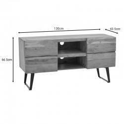 TV cabinet Dervie pakoworld natural solid acacia wood 130x43.5x66.5cm
