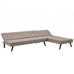 Corner sofa-bed Inart 6-50-585-0013 reversible beige 256x163x75cm