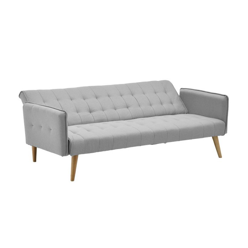 Sofa bed Inart 6-50-585-0015 2-seater grey fabric 187x103x80cm