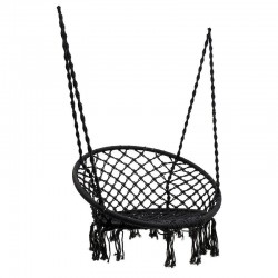 Hammock seat Aura pakoworld with rope grey-black 82x82x133cm