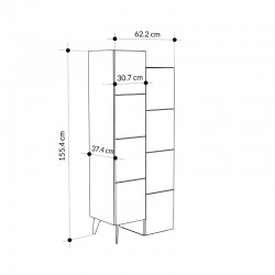 Multipurpose cabinet Romane cabinet pakoworld mocha 62.2x37.4x155.4cm