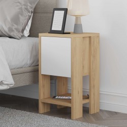 Nightstand Ema pakoworld melamine in natural-white color 30x30x55cm