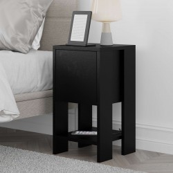 Nightstand Ema pakoworld melamine in black color 30x30x55cm