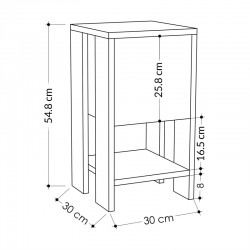 Nightstand Ema pakoworld melamine in black color 30x30x55cm