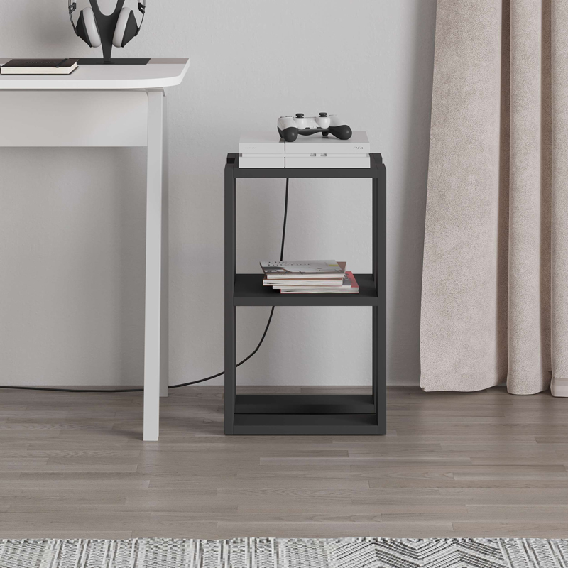 Nightstand Passion pakoworld melamine in anthracite color 34x30x55cm