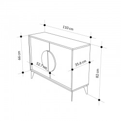 Μπουφές Gora pakoworld σε απόχρωση ανοιχτό καρυδί 110x35.6x82εκ