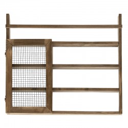 Wall shelf unit for kitchen Valka pakoworld in walnut color 70x11x60cm