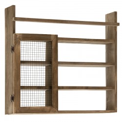 Wall shelf unit for kitchen Valka pakoworld in walnut color 70x11x60cm