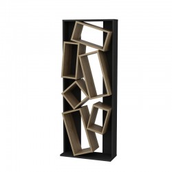 Bookcase Jamey pakoworld sonoma-black 60x24x153,6cm