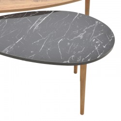 Monty pakoworld coffee table walnut-black marble melamine 116x46x46cm