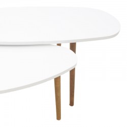 Τραπέζι σαλονιού Monty pakoworld λευκό-φυσικό μελαμίνης 116x46x6εκ