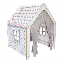 Παιδικό σπίτι Montessori Hosnele pakoworld λευκό-ροζ mdf 95x90x114εκ