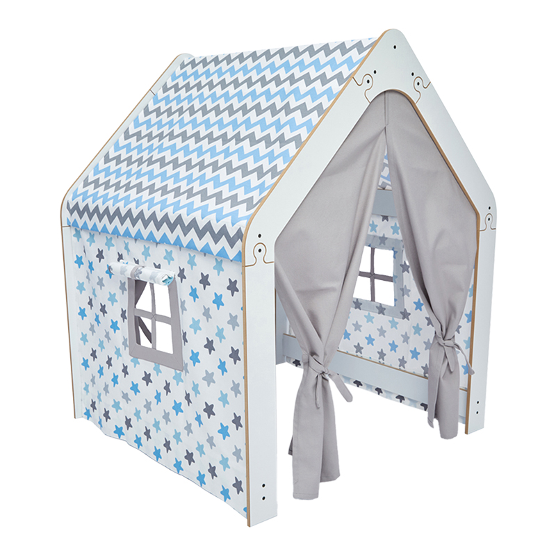 Children's house Montessori Hosnele pakoworld white-blue mdf 95x90x114cm