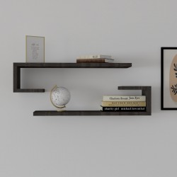 Eldo pakoworld wall shelf set of 2 melamine in black shade 60x19.6x15cm