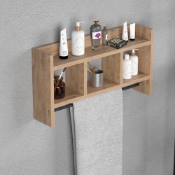 Mekka pakoworld melamine wall shelf in natural shade 60x14x10cm