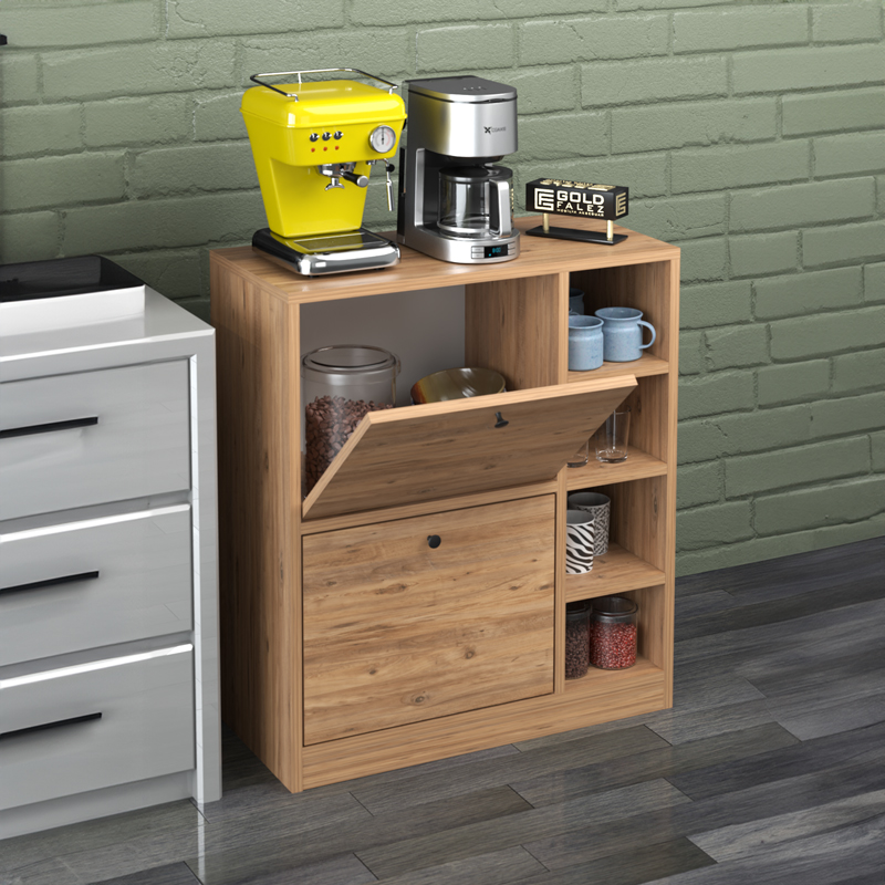 Gist pakoworld melamine cabinet in natural shade 70x33x80cm