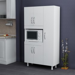 Defne pakoworld kitchen cabinet in white 89x37.5x160cm