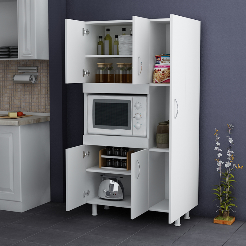 Defne pakoworld kitchen cabinet in white 89x37.5x160cm