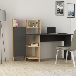 Calisma pakoworld desk with shelf in oak-anthracite shade 135x60x111cm