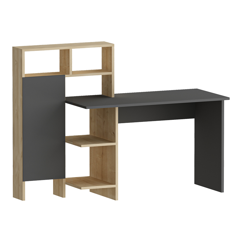 Calisma pakoworld desk with shelf in oak-anthracite shade 135x60x111cm