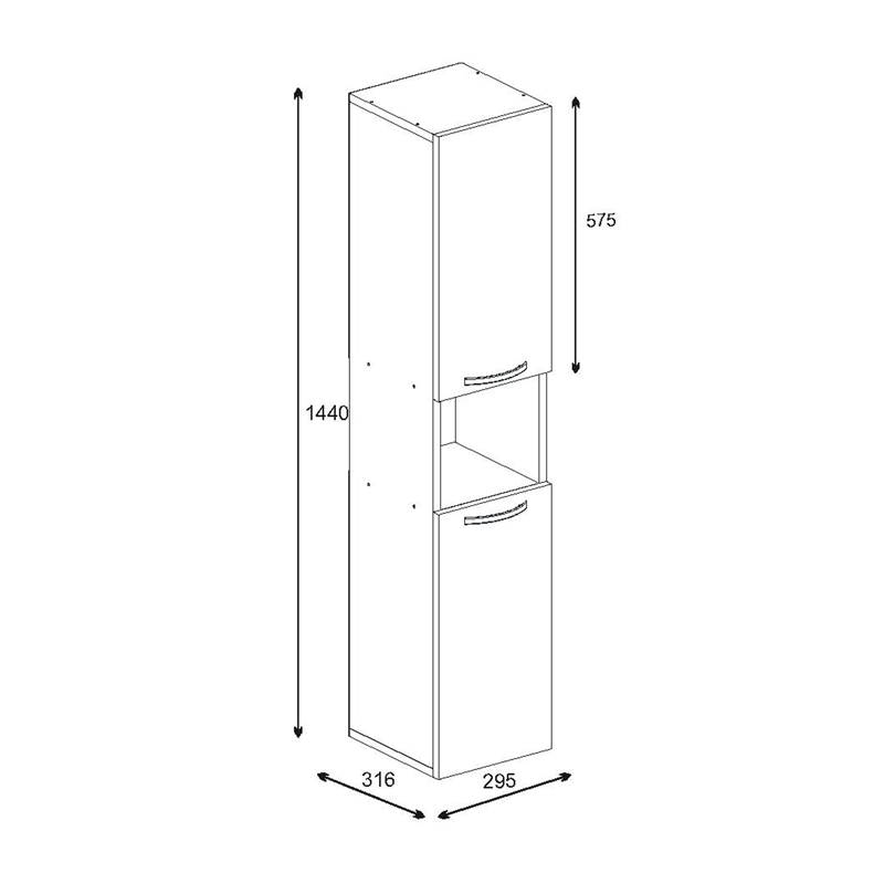 Wanka pakoworld column wardrobe in white 30x32x144cm