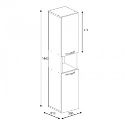 Wanka pakoworld column wardrobe in white 30x32x144cm