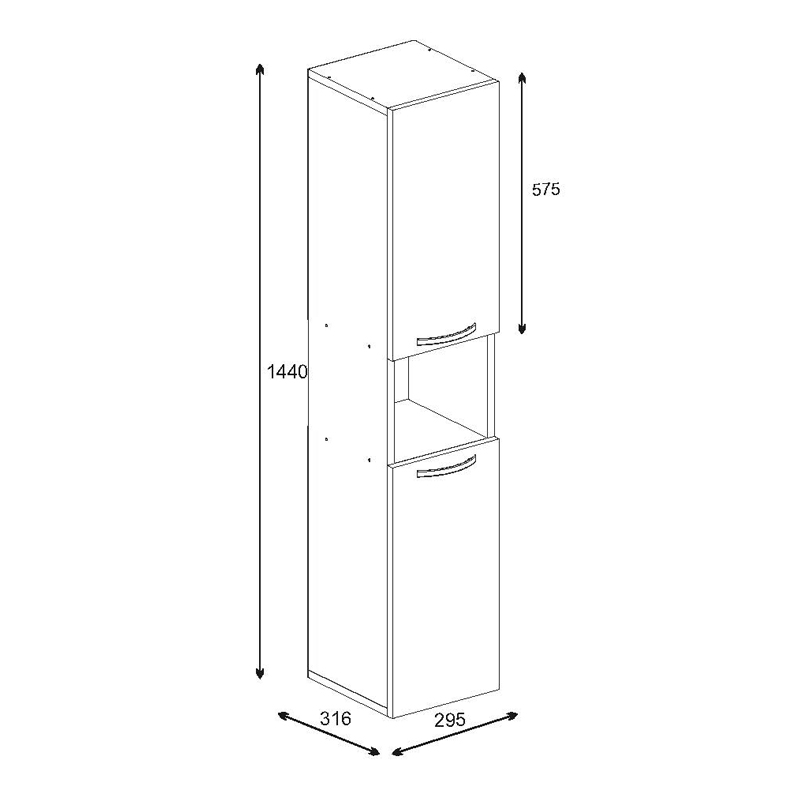 Wanka pakoworld column wardrobe in white 30x32x144cm