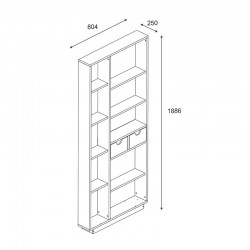 Bookcase with drawers Dakin pakoworld in oak shade 80x25x190cm