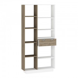 Bookcase with drawers Dakin pakoworld in white-walnut shade 80x25x190cm