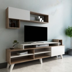 Visao pakoworld TV set in white-walnut shades 180x32x55cm